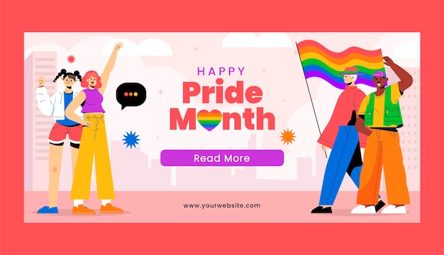 Kostenloser Vektor pride month handgezeichnet flach