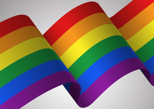 Kostenloser Vektor pride month rainbow ribbon hintergrund
