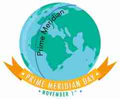 Kostenloser Vektor prime meridian day-logo-konzept