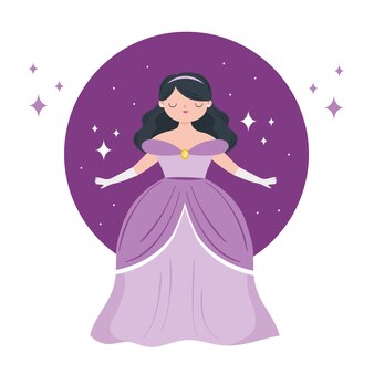 Prinzessin in verschiedenen schönen kleidern | Kostenlose Vektor