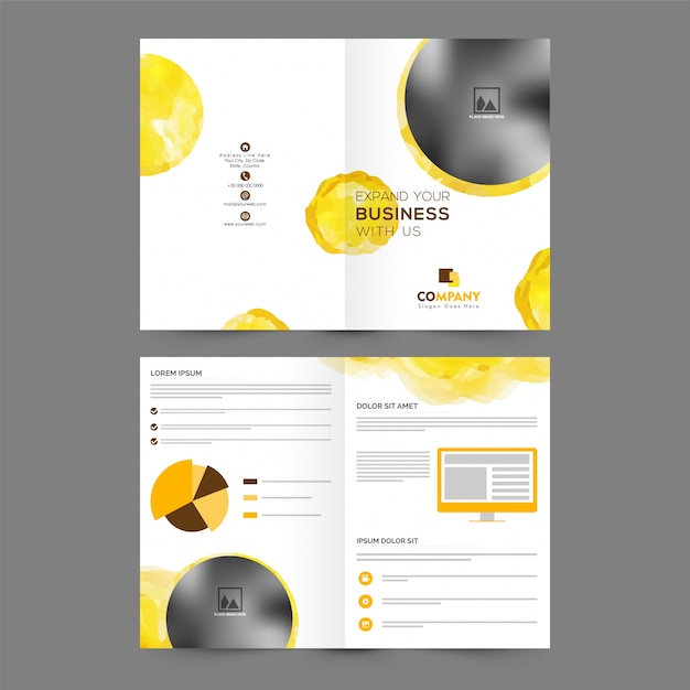 Professionelle business broschüre, template design mit platz für ihre bilder.