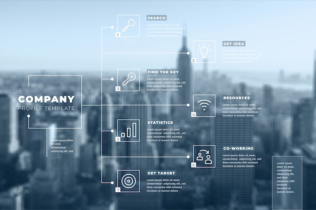 Kostenloser Vektor professionelle infografik mit foto