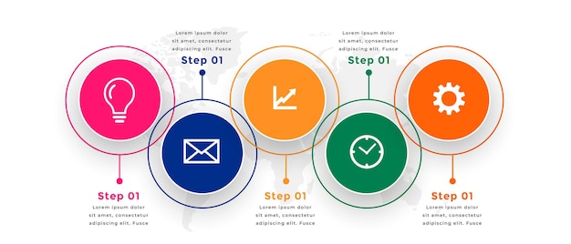 Professionelle infografik-vorlage im kreisförmigen stil