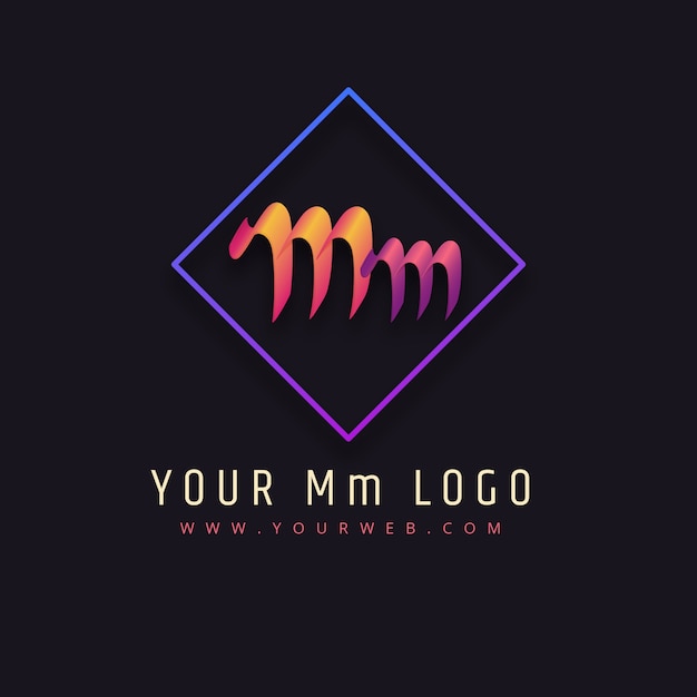 Kostenloser Vektor professionelle mm-logo-vorlage