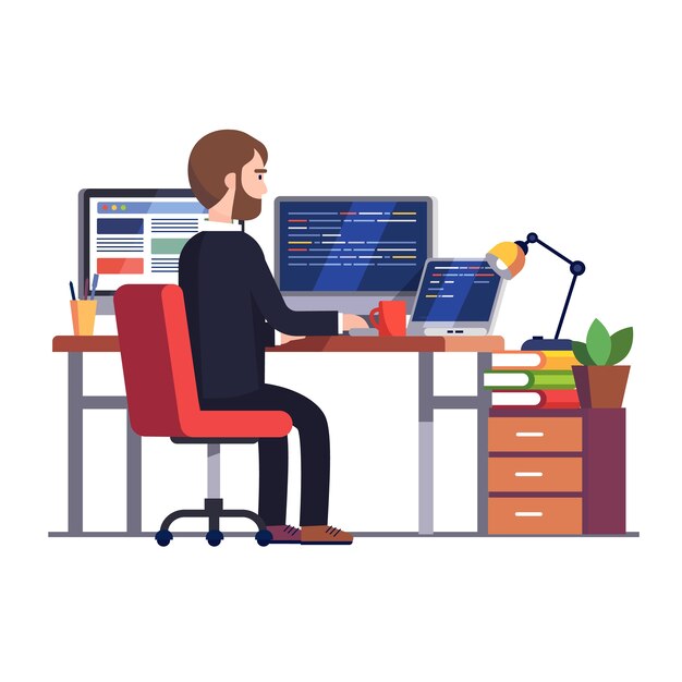 Professionelle Programmierer Ingenieur Schreiben Code
