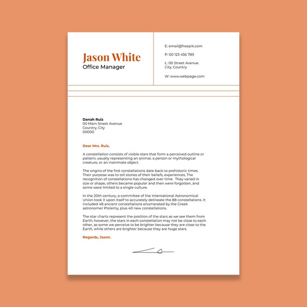 Professioneller formeller Brief