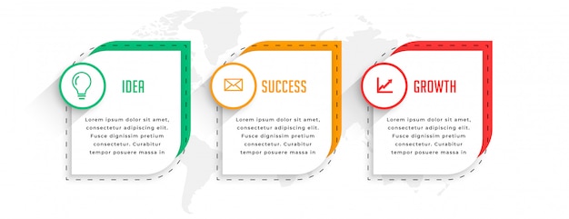 Professionelles design für 3-stufen-business-infografiken