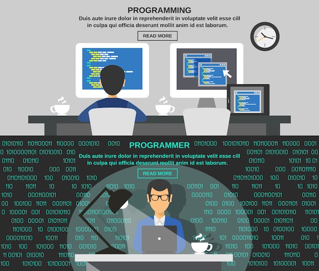 Programmierer Banner Set