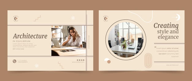 Projektbroschüre für minimalistische Architektur