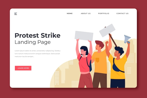 Proteststreik landingpage vorlage