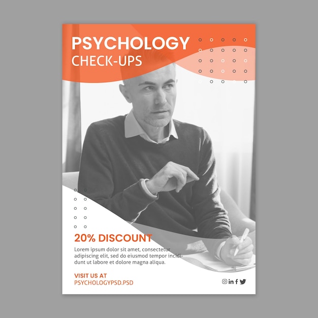 Kostenloser Vektor psychologie büro flyer vorlage