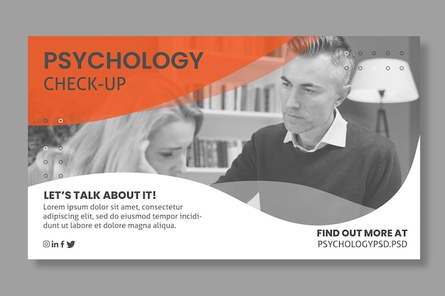 Kostenloser Vektor psychologie büro vorlage banner