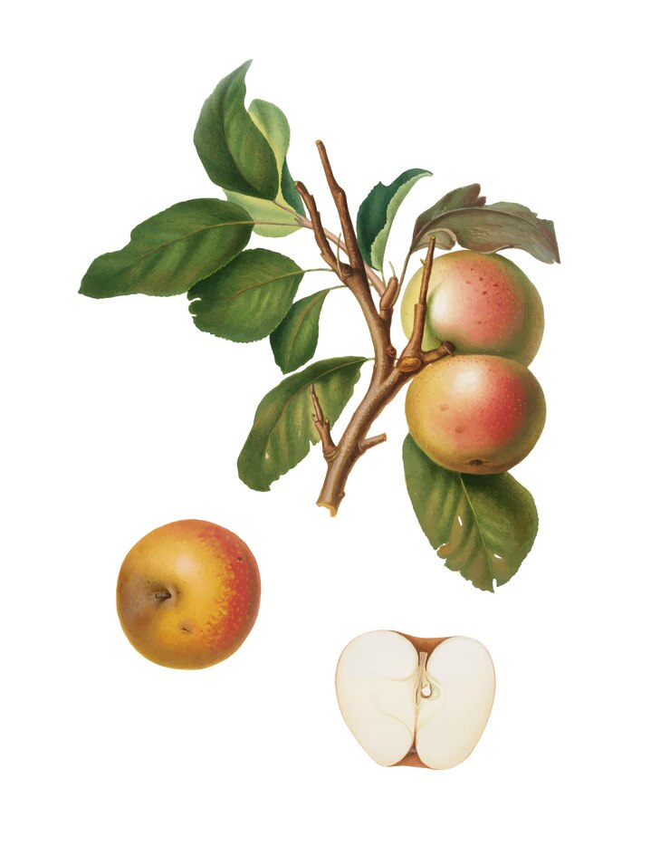 Kostenlose Vektor pupina apple von pomona italiana abbildung