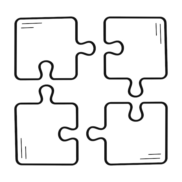 Kostenloser Vektor puzzle peices im doodle-stil