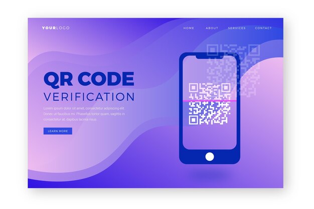 Kostenloser Vektor qr-code-scan-landingpage