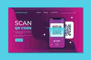 Kostenloser Vektor qr-code-verifizierungs-landingpage-vorlage