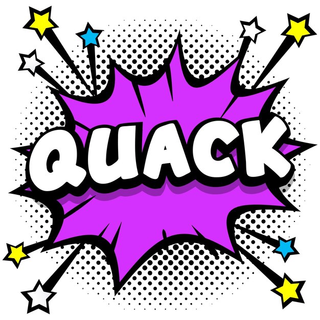 Quacksalber pop-art-comic-sprechblasen buchen soundeffekte