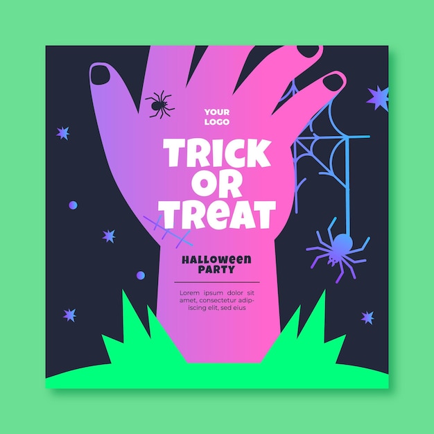 Quadratische flyer-vorlage für halloween