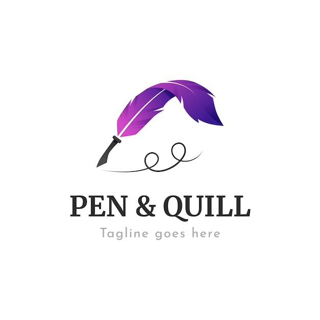 Kostenloser Vektor quill-pen-logo-design