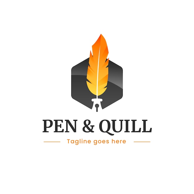 Kostenloser Vektor quill-pen-logo-design
