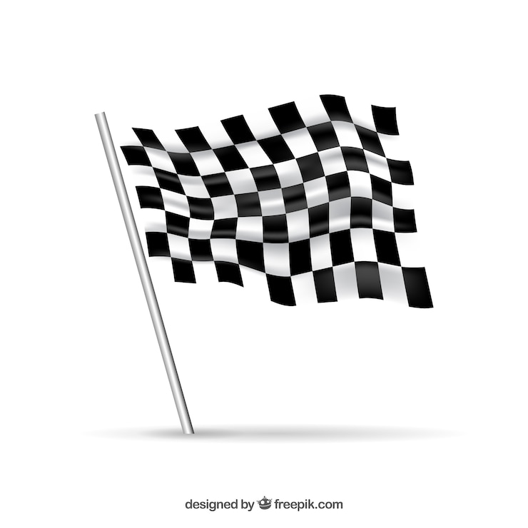 Kostenlose Vektor race karierten fahnen mit realistischem design