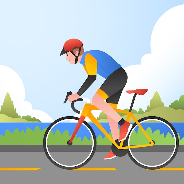 Radrennen-illustration mit farbverlauf