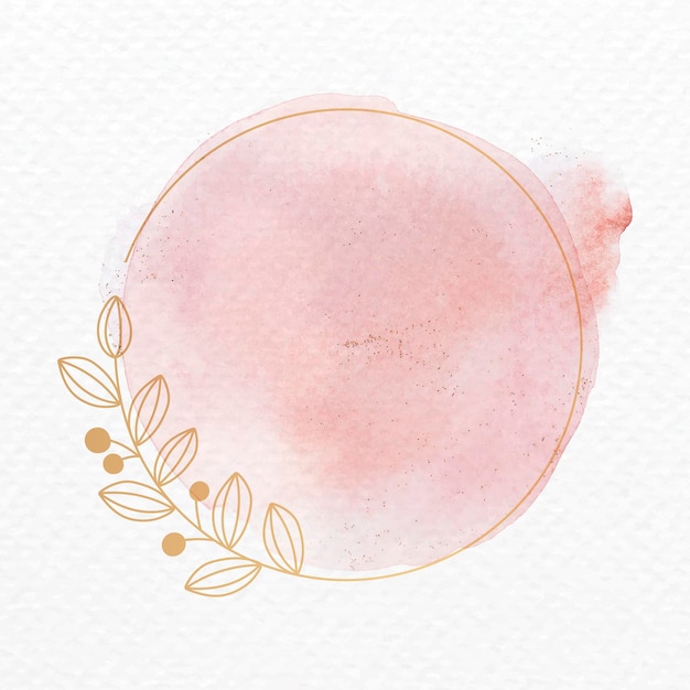 Rahmenvektor im rosa botanischen ornament-aquarell-stil