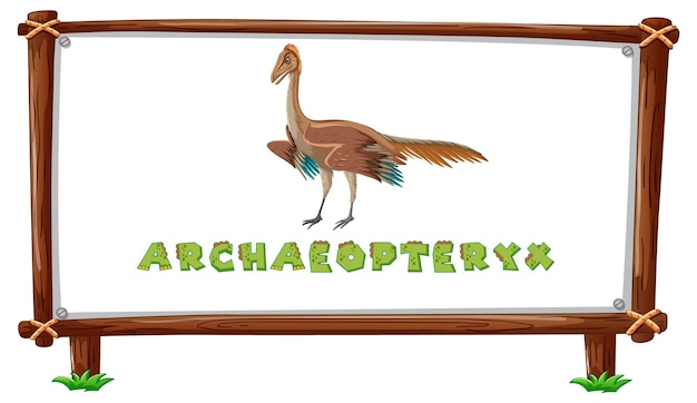 Rahmenvorlage mit Dinosauriern und Text Archaeopteryx Design Insi