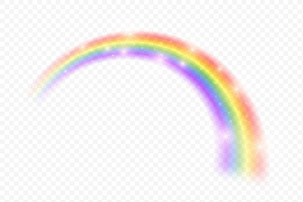 Raibow mit glänzender realistischer spektrumphantasiewellenvektorillustration des lichteffekts