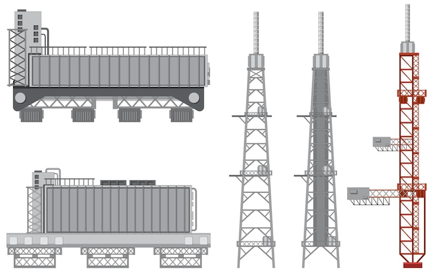 Kostenloser Vektor raketenstartgerüst oder launchpads vektor