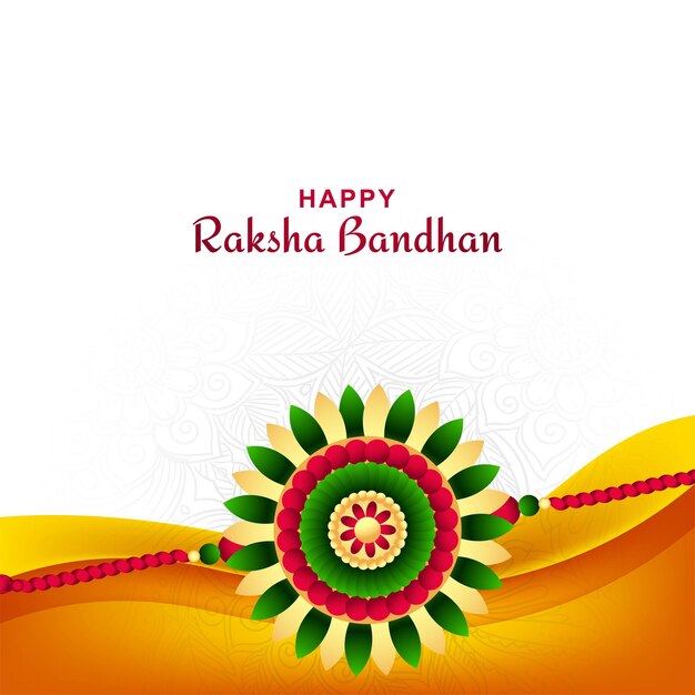 Raksha Bandhan Festival-Grußkarte mit Wellenhintergrund