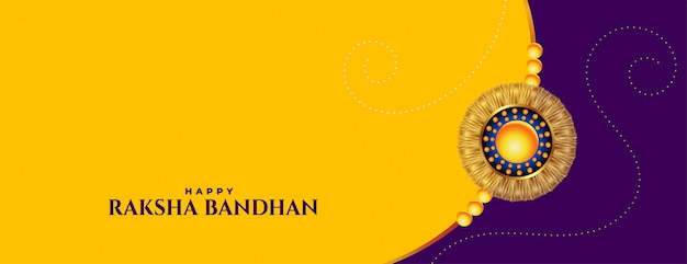 Raksha Bandhan gelbes Banner mit Rakhi