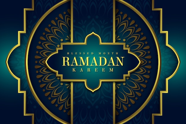 Kostenloser Vektor ramadan-hintergrund mit farbverlauf
