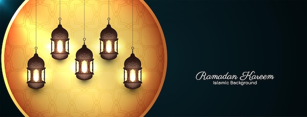 Ramadan Kareem Banner mit Laternen