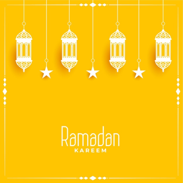 Ramadan kareem gelbe karte designhintergrund