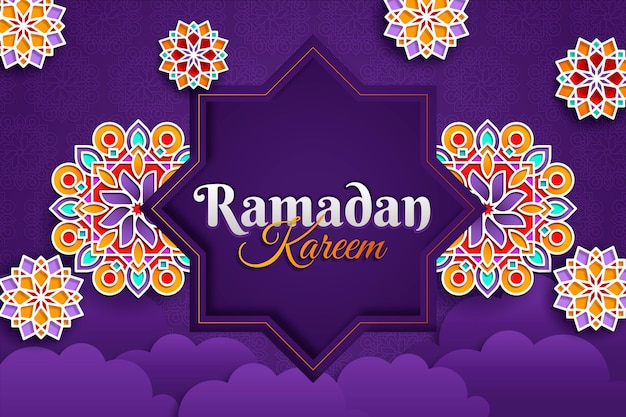 Ramadan kareem illustration im papierstil