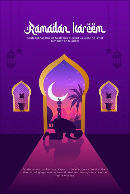 Kostenloser Vektor ramadan kareem instagram-geschichte illustration design vorlage