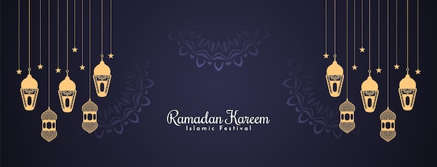 Kostenloser Vektor ramadan kareem islamische festivalfeier kultureller bannervektor
