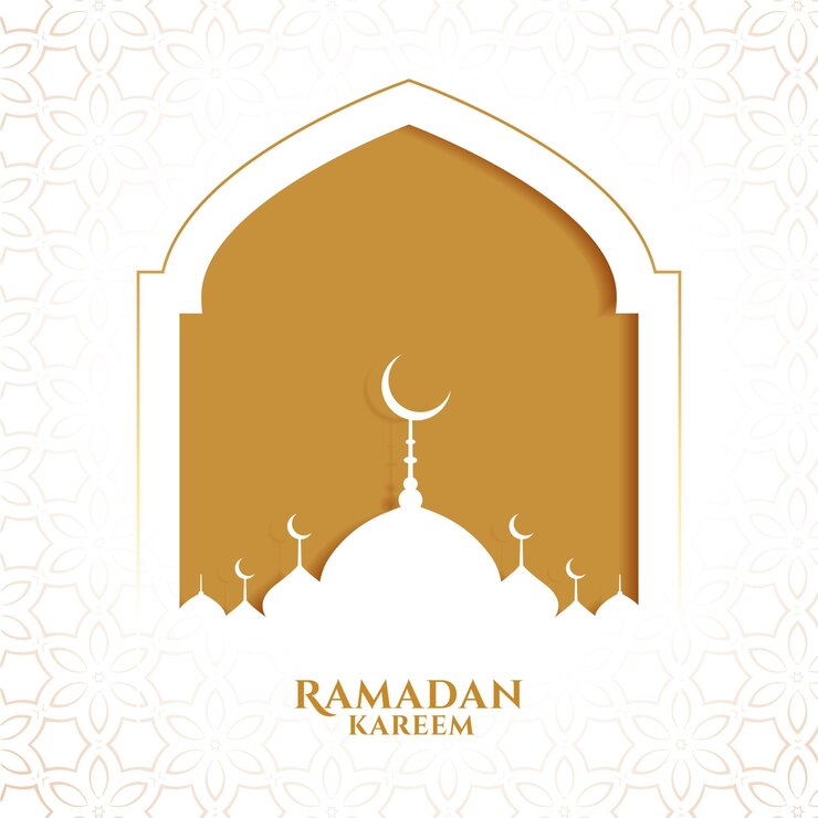 Kostenlose Vektor ramadan kareem islamischer gruß im papierstil