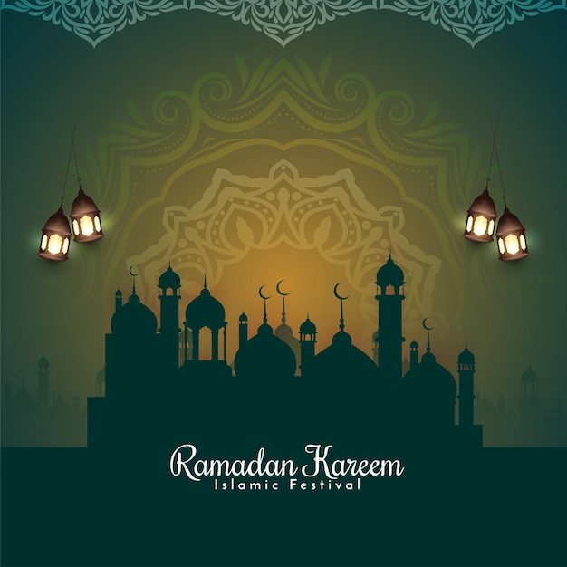 Ramadan Kareem islamischer kultureller Feierhintergrund-Designvektor
