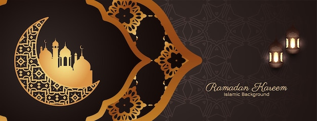 Kostenloser Vektor ramadan kareem islamischer traditioneller festivalbanner-designvektor