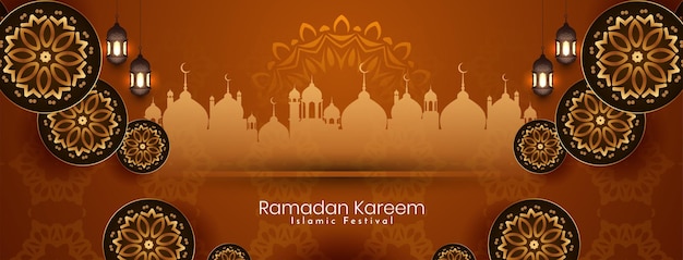 Ramadan Kareem islamischer traditioneller Festivalbanner-Designvektor