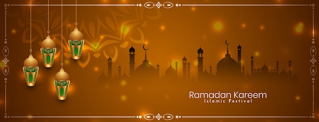 Ramadan Kareem islamisches Festival eleganter dekorativer Banner-Design-Vektor