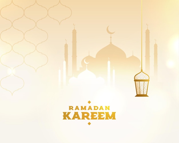 Ramadan Kareem Moschee und Lampengruß wünschen Hintergrund