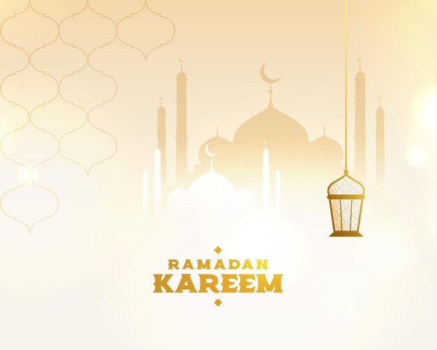 Ramadan Kareem Moschee und Lampengruß wünschen Hintergrund