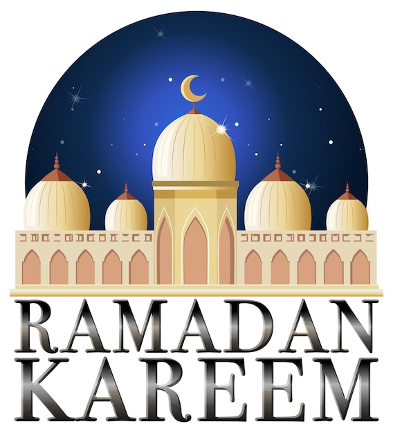 Ramadan kareem poster mit traditionellen islamischen elementen