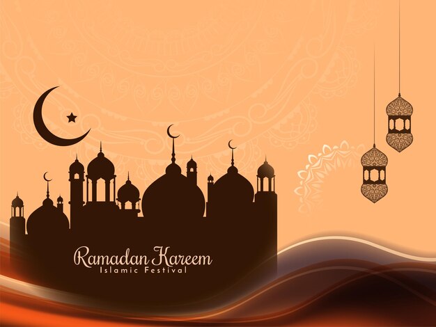 Ramadan Kareem traditionelles islamisches Fest Begrüßung Hintergrunddesign Vektor