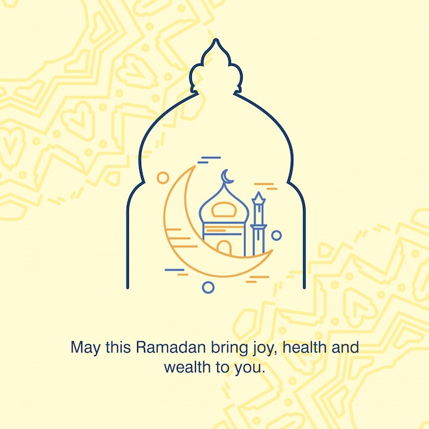 Ramadan kareem-vektor-gruß-karten-hintergrund