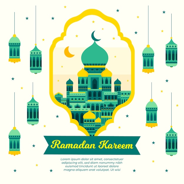 Ramadan-konzept mit flachem design