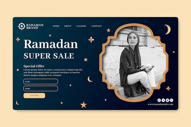 Kostenloser Vektor ramadan verkauf landingpage vorlage